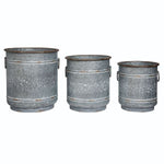 Metal Barrel Planters w/Drainage Hole -Choose from 3 sizes