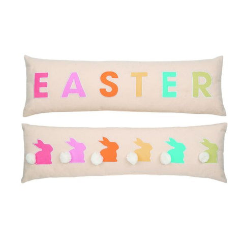 Embroidered Fabric Long Easter Pillow - Choose from 2 designs