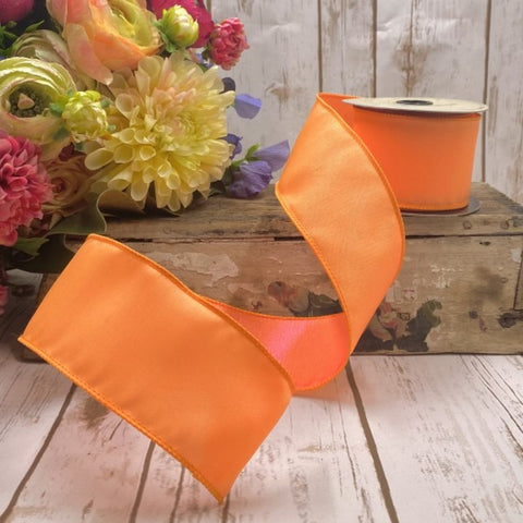 Orange & Lavender Two Tone Wired Ribbon - 2.5" x 10yds