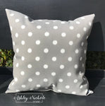Outdoor Pillow-Grey/White Dot