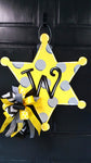 Sheriff Badge-Polka Dot Door Hanger