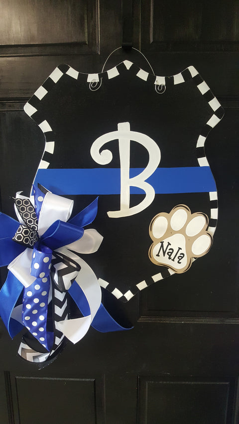 Police & Dog Paw Door Hanger