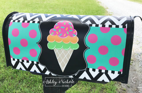 Ice Cream - Magnetic Vinyl Mailbox Cover