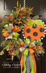 Funky Pumpkin Glitzy Wreath