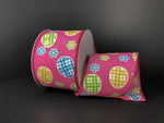 Gingham Easter Eggs Wired Ribbon - 2.5"x 10yds