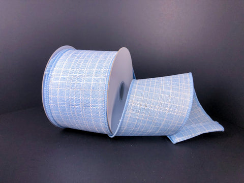 Light Blue Poly Weave Wired Ribbon - 2.5" x 10yds