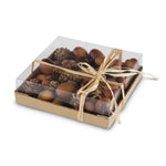 5.75 Inch Box of 24 Assorted Light Brown Acorns & Pinecones