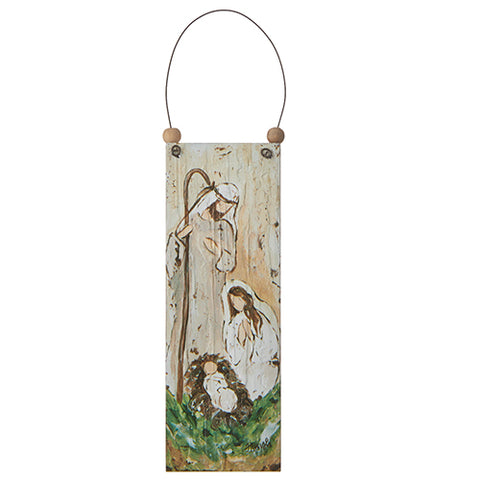 7" Holy Family Wooden Ornament