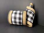 4"x10Y Buffalo Check with Burlap Edge Wired Ribbon
