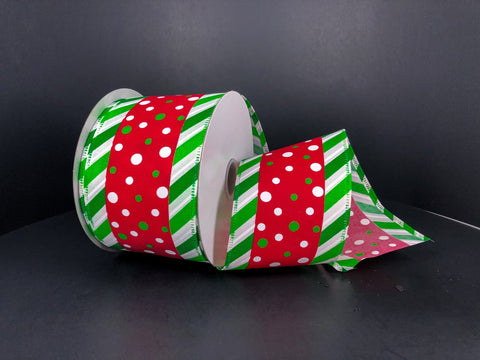 Christmas Whimsical Wired Ribbon - 2.5"x10Yds