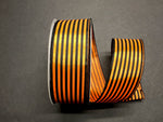 Orange and Black Striped Wired Edge - 2.5" - 50 YDS