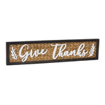Give Thanks or Welcome Fall Sign -Wood/Water Hyacinth