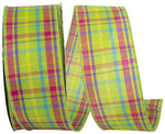 BREEZEWAY PLAID VALUE WIRED EDGE - LIME - 50Yx2.5”