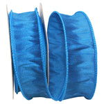 Turquoise Dupioni Wired Ribbon  - 1.5" x 10yds