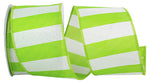 Lime Green Stripe Wired Ribbon - 2.5" x 10yds