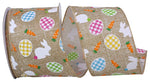 Bunnies, Eggs & Carrots Wired Ribbon - 2.5"x 10yds