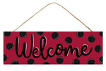 15"L X 5"H Welcome/Polka Dots Sign