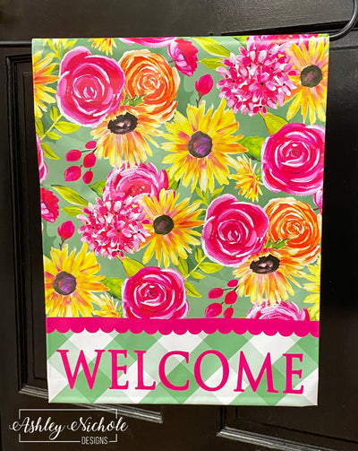 Bloom & Grow Welcome - Vinyl Garden Flag