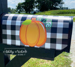 Buffalo Check and Pumpkin Mailbox Cover