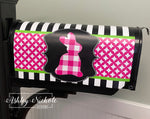 Bunny - Pink Buffalo Check - Magnetic Vinyl Mailbox Cover