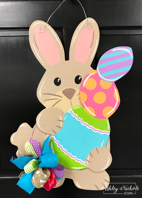 Bunny with Egg Stack Door Hanger