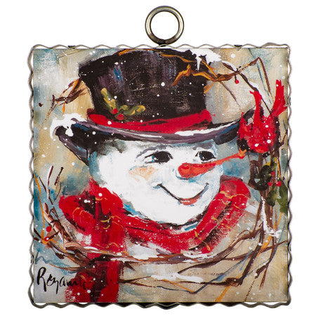 Mini Cardinal and Snowman Print Charm Attachment