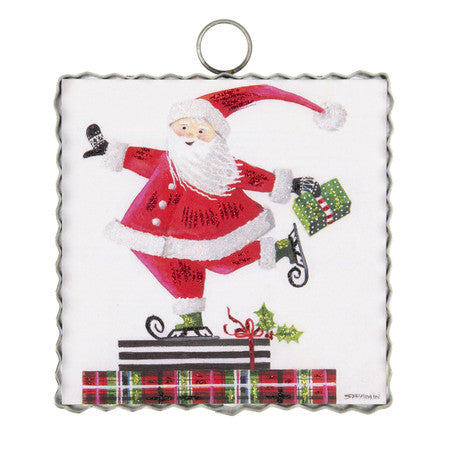 Mini Skating Santa Print Charm Attachment