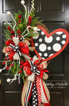 Crazy Dots Valentine Heart Oval Wreath