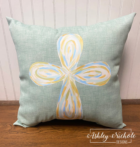 Custom-Abstract Cross - Neutrals Pillow