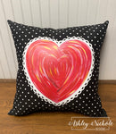 Custom-Abstract Lace Heart Pillow