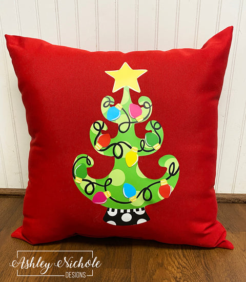 Custom Pillow - Christmas Tree Colorful & Funky