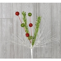 Pick - Glitter Needle with Ball Red/Green/White 28"