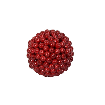 4” SHINY GOOSE BERRY BALL ORNAMENT - RED