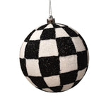 Ornament Ball - Black and White Checkered - Standard 4”