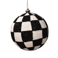 Ornament Ball - Black and White Checkered
