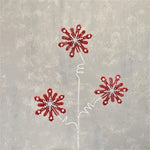 FELT FROSTED SNOWFLAKE SPRAY - RED/WHITE 28"