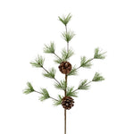 SPARKLING ICED PINE AND PINECONE SPRAY - FROST GREEN 25”