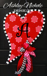 Funky Valentine Heart Door Hanger