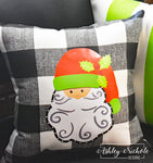 Custom-Santa Claus Pillow-Black and White Buffalo Check