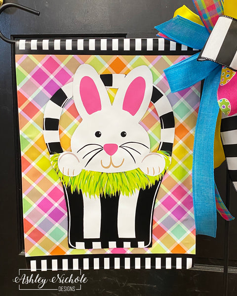 Easter Basket & Bunny - Vinyl Garden Flag