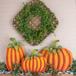 Classic Orange Pumpkins - 3 Sizes - 14", 19" or 22" Metal Stake/Hanger/Easel