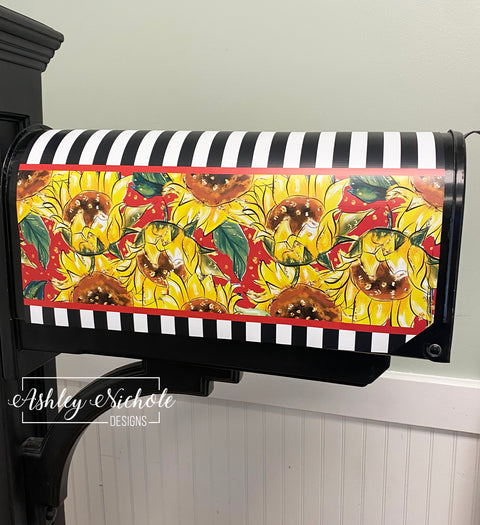 Field of Sunflowers - Magnetic Vinyl Mailbox Cover