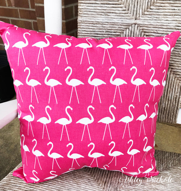 Outdoor Pillow Candy Pink Flamingos1