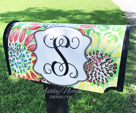 Floral Sunflower-Welcome - Magnetic Vinyl Mailbox Cover