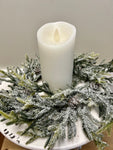 Frosted Mini Fir Candle Ring 13”