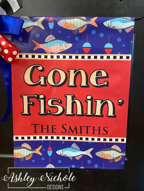 Gone Fishin' Garden Vinyl Flag
