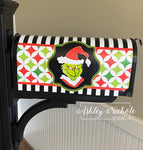 Grinch Inspired Face - Christmas Vinyl Mailbox Cover