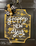 Happy New Year Plaque Door Hanger