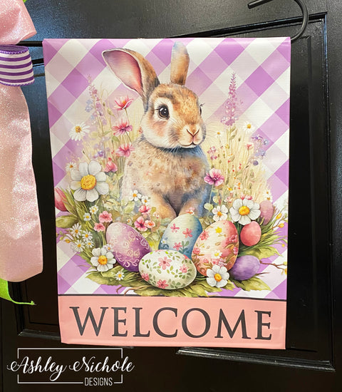 "Hello Easter" Bunny Vinyl Garden Flag