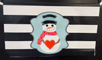 Snowman and Heart-Full Body-Colorful  Vinyl Mailbox Cover